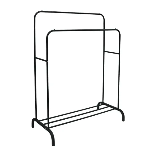 Двойная стойка вешалка Double floor Hanger для одежды с полкой для обуви, 145х110 см, до 30 кг - фото 3