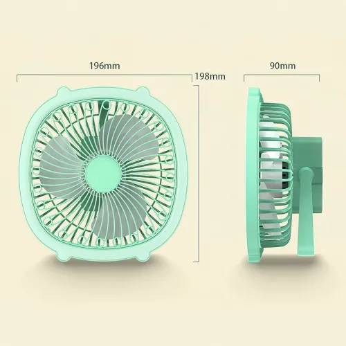 Портативний вентилятор із лампою Fill Light Fan, акумуляторний 1200 мА/год, 5 Вт, заряджання Type-C Зелений - фото 7