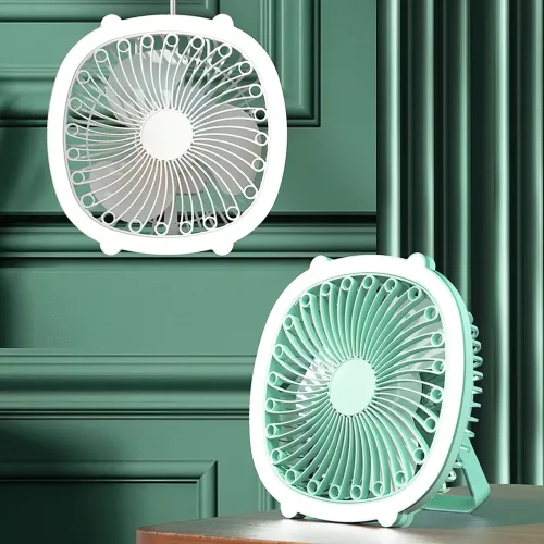 Портативний вентилятор із лампою Fill Light Fan, акумуляторний 1200 мА/год, 5 Вт, заряджання Type-C Фіолетовий - фото 4