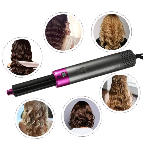 Мультистайлер Hot Air Styler 5в1 для завивки и выпрямления волос, 1000 Вт, 5 насадок, с кейсом - фото 7