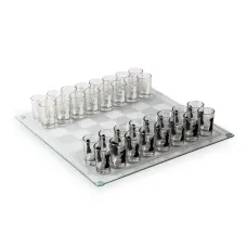 Настольная игра алкогольные шахматы GB066M Glass с стеклянной доской, 35х35 см