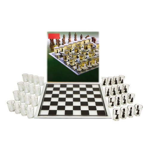 Настольная игра алкогольные шахматы GB066M Glass с стеклянной доской, 35х35 см - фото 2