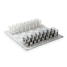Настольная игра алкогольные шахматы GB066M Glass с стеклянной доской, 35х35 см