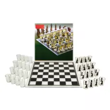 Настольная игра алкогольные шахматы GB066M Glass с стеклянной доской, 35х35 см