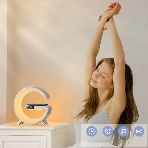 Настільна лампа G-Smart Light Sound Machine з бездротовою зарядкою 15 Вт і Bluetooth колонкою - фото 6