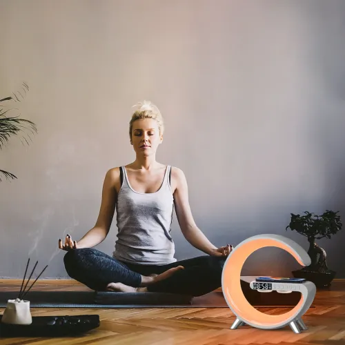 Настільна лампа G-Smart Light Sound Machine з бездротовою зарядкою 15 Вт і Bluetooth колонкою - фото 8