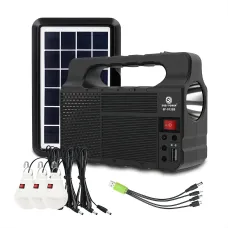 Портативная солнечная система EasyPower EP-0138B, 3600 мА/ч, с функцией повербанк и выносными лампочками