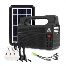 Портативна сонячна система EasyPower EP-0138B, 3600 мА/год, з функцією повербанк і виносними лампочками