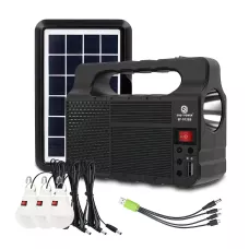 Портативная солнечная система EasyPower EP-0138B, 3600 мА/ч, с функцией повербанк и выносными лампочками