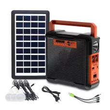 Портативна сонячна система EasyPower EP-395, 4000 мА/год, з функцією повербанк і виносними лампочками