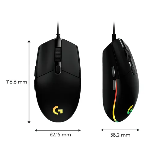 Ігрова комп'ютерна миша Logitech G102 з RGB-підсвіткою, дротова, 8000 DPI, 5 настроюваних кнопок - фото 3