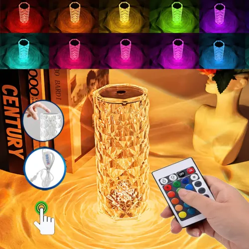 Настільна RGB лампа Crystal Rose Ambience, акумуляторна, 5 Вт, 10 годин на одному заряді, 4 режими яскравості - фото 9