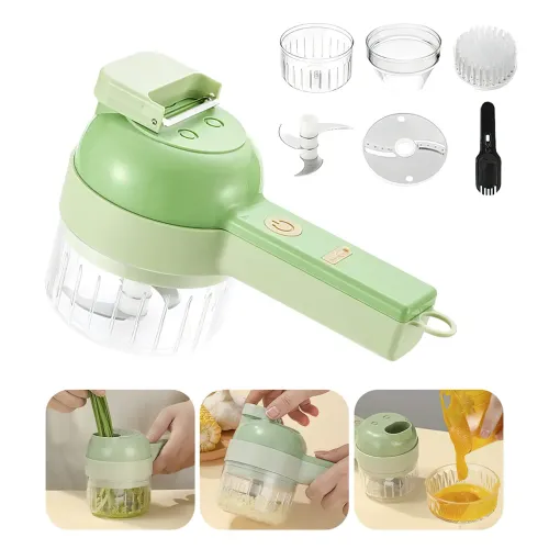 Ручна електрична овочерізка FOOD CHOPPER 4в1, акумуляторна, 1200 мА/год, 1200 об/хв - фото 3