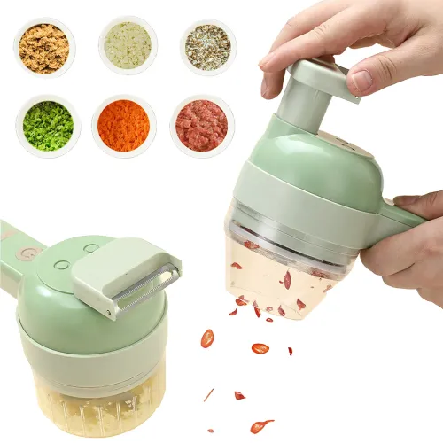 Ручна електрична овочерізка FOOD CHOPPER 4в1, акумуляторна, 1200 мА/год, 1200 об/хв - фото 4