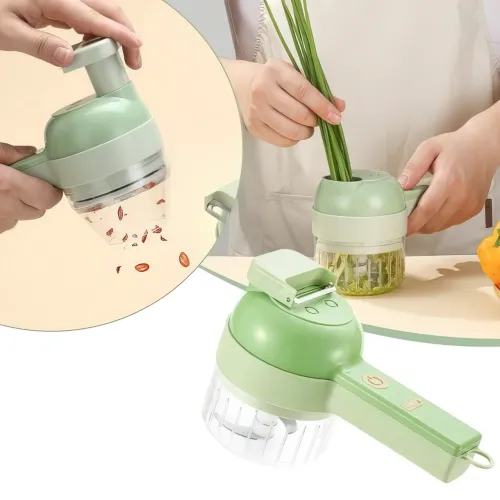Ручна електрична овочерізка FOOD CHOPPER 4в1, акумуляторна, 1200 мА/год, 1200 об/хв - фото 2