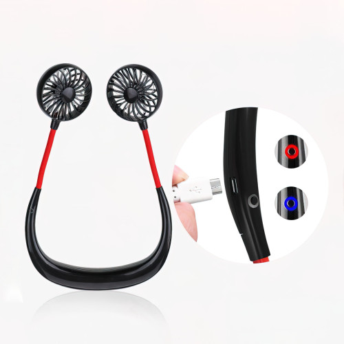 Нашейный USB вентилятор Wearable Fan с зарядкой от MicroUSB, 1200 мА/ч, 4 Вт - фото 2