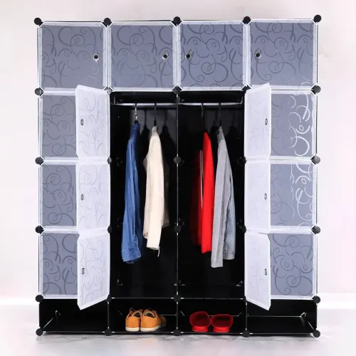 Пластикова складана шафа Storage Cube Cabinet MP-416-102A, 16 секцій - фото 2