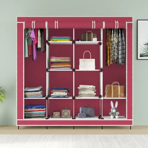 Складана каркасна тканинна шафа Storage Wardrobe 88170, 12 секцій, 170х45х175 - фото 2