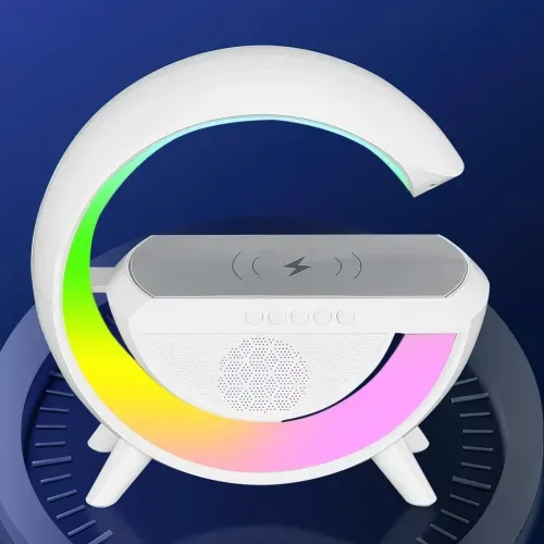 Настільна лампа KP-3431 RGB 3в1 з бездротовою зарядкою 15 Вт і Bluetooth колонкою - фото 5