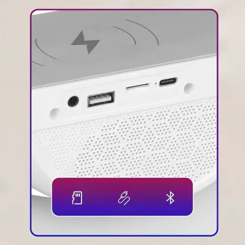 Настольная лампа KР-3431 RGB 3в1 с беспроводной зарядкой 15 Вт и Bluetooth колонкой - фото 7