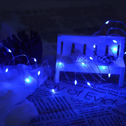 Світлодіодна гірлянда на батарейках RD-301, 5 метрів, 50 LED, різні кольори Синій - фото 6