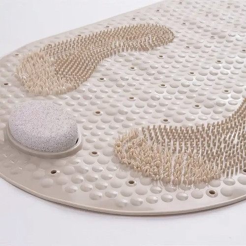 Нескользящий коврик для ванной Bathroom Mat с пемзой для пяток, 80х40 см, с присосками и сливными отверстиями - фото 5