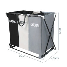 Корзина для белья раскладная Laundry Basket с 3 отсеками, 150 л