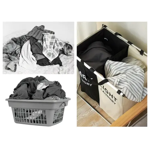 Кошик для білизни розкладний Laundry Basket з 3 відсіками, 150 л - фото 5