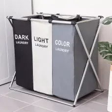Кошик для білизни розкладний Laundry Basket з 3 відсіками, 150 л