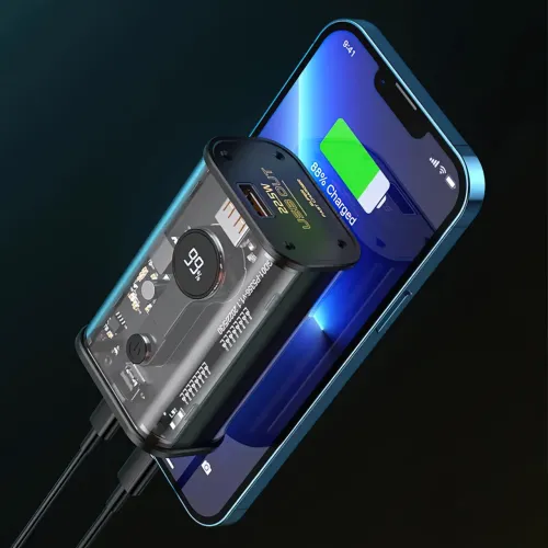 Портативний зарядний пристрій LENYES PX152D з вогнетривким корпусом, 10000 мА/год, USB-A, Type-C - фото 2