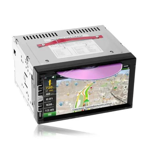 Автомагнитола PI-803, 7 дюймов, 2DIN, GPS, Bluetooth, microSD, 240 Вт