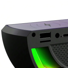 Настольная лампа KР-3431 RGB 3в1 с беспроводной зарядкой, 800 мА/ч, 15 Вт и Bluetooth колонкой