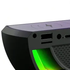Настольная лампа KР-3431 RGB 3в1 с беспроводной зарядкой, 800 мА/ч, 15 Вт и Bluetooth колонкой