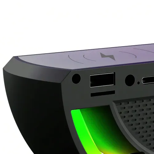 Настільна лампа KP-3431 RGB 3в1 з бездротовою зарядкою, 800 мА/год, 15 Вт і Bluetooth колонкою - фото 5