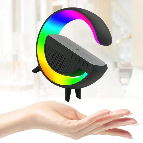 Настільна лампа KP-3431 RGB 3в1 з бездротовою зарядкою, 800 мА/год, 15 Вт і Bluetooth колонкою - фото 2