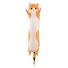 Мягкая игрушка Кот Батон, 110 см, из плюша и хлопка, рыжий