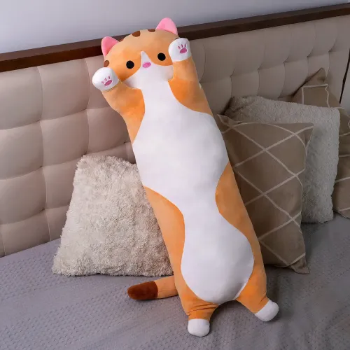 Мягкая игрушка Кот Батон, 110 см, из плюша и хлопка, рыжий - фото 3