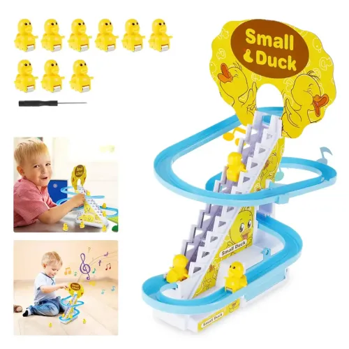 Интерактивная игра Утиная трасса Small Duck, горка эскалатор, музыкальная, 3 утят, на батарейках АА