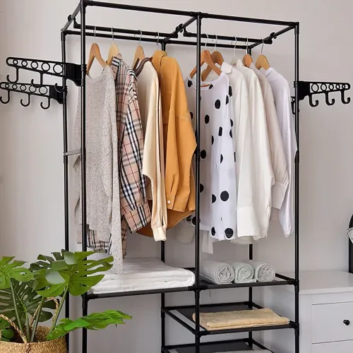 Вішалка для одягу CLOTHES RACK 406, підлогова, складана, до 15 кг, 6 полиць - фото 2