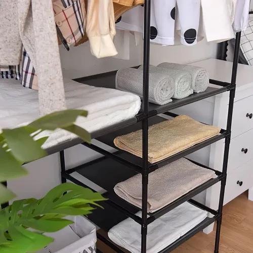 Вішалка для одягу CLOTHES RACK 406, підлогова, складана, до 15 кг, 6 полиць - фото 5
