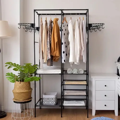 Вешалка для одежды CLOTHES RACK 406, напольная, складная, до 15 кг, 6 полок - фото 3