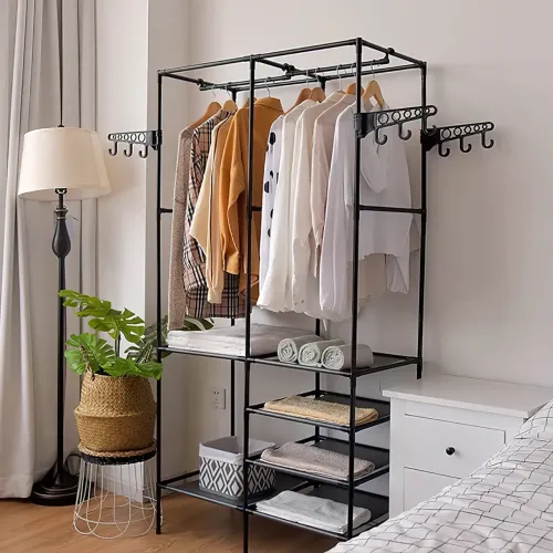 Вешалка для одежды CLOTHES RACK 406, напольная, складная, до 15 кг, 6 полок - фото 4