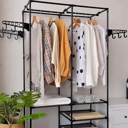 Вешалка для одежды CLOTHES RACK 406, напольная, складная, до 15 кг, 6 полок - фото 2