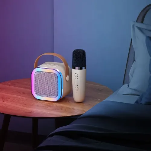Портативна колонка з караоке мікрофоном Winso K12 з RGB підсвіткою,  10 Вт, Bluetooth, USB, microSD, AUX, Typ - фото 4