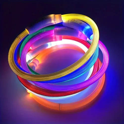 Нашийник для собак O004, світний, LED, з USB заряджанням, від 35 до 70 см, силіконовий, 3 режими 70 - фото 6