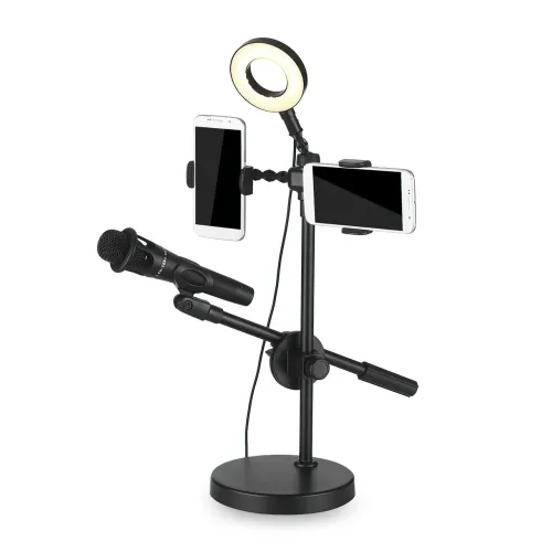 Кільцева LED-лампа Youtuber HA-12, 9 см, 10 Вт, від USB, з підставкою для мікрофона та телефона