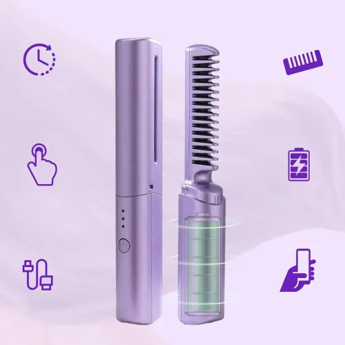 Випрямляч для волосся HAIR HEATER XL-683 2в1, бездротовий, 4000 мА/год, 70 хвилин на одному заряді - фото 2