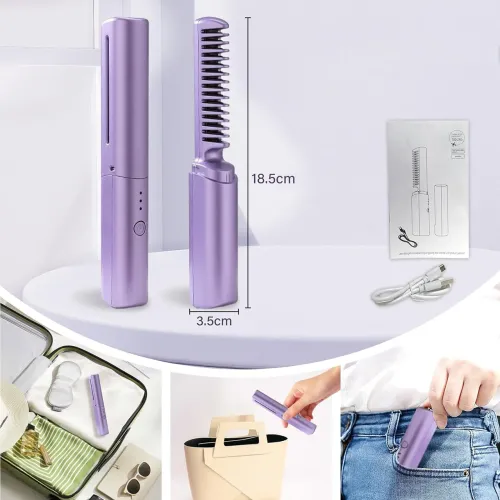 Випрямляч для волосся HAIR HEATER XL-683 2в1, бездротовий, 4000 мА/год, 70 хвилин на одному заряді - фото 7