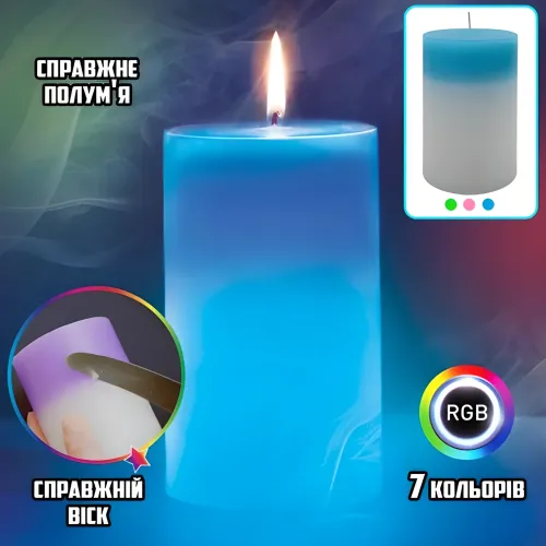Воскова свічка з підсвіткою до 25 годин роботи Candled Magic 7 color - фото 2
