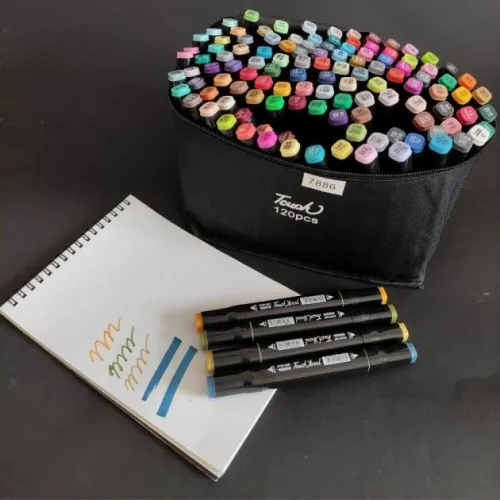 Набір професійних двосторонніх маркерів для скетчингу TOUCH Multicolor 120 кольорів. - фото 3